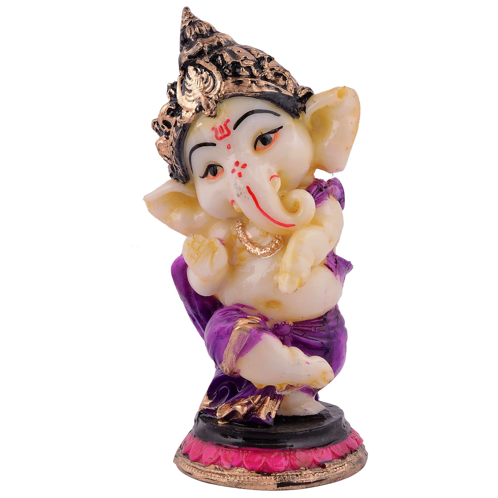 Ganesha Statue Idol Shriganesh Bhagwan Murti / Home, Office Decor / Car Dashboard / Side Table Brass Ganpati / Lord Vinayaka Statue / God of Luck & Success Sculpture / Gift Items - Image 3