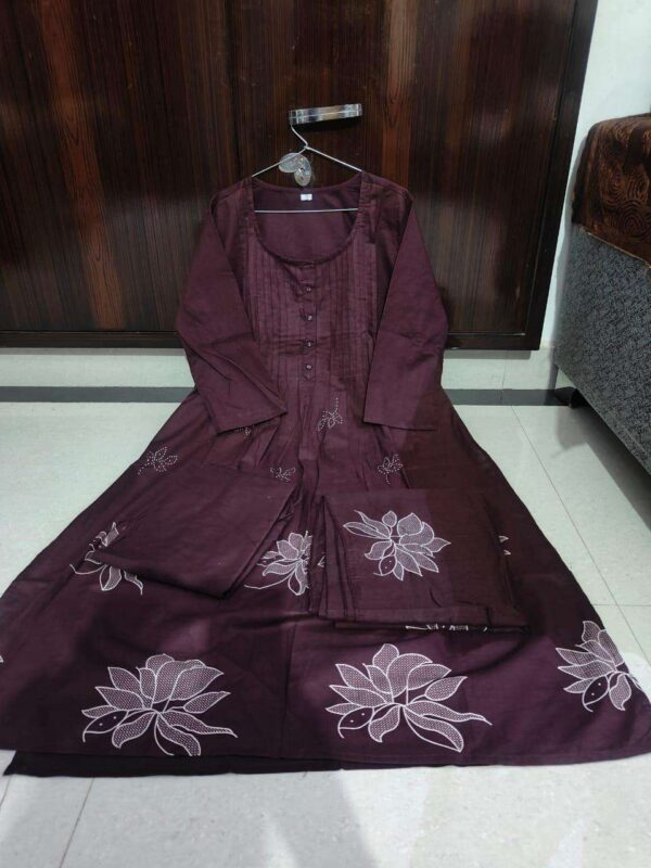 Floral Dreams ? Printed & Embroidered Cotton Dress (Size M) - Image 3