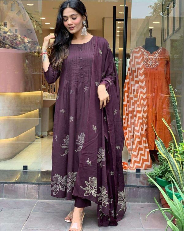 Floral Dreams ? Printed & Embroidered Cotton Dress (Size M) - Image 2