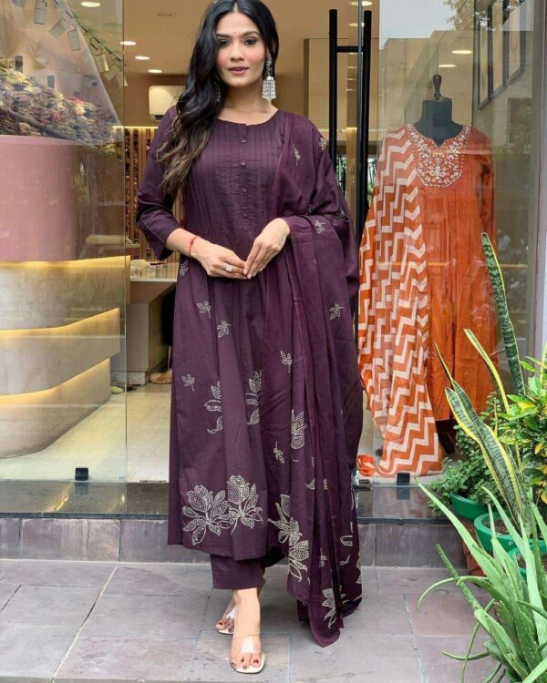 Floral Dreams ? Printed & Embroidered Cotton Dress (Size M) - Image 7